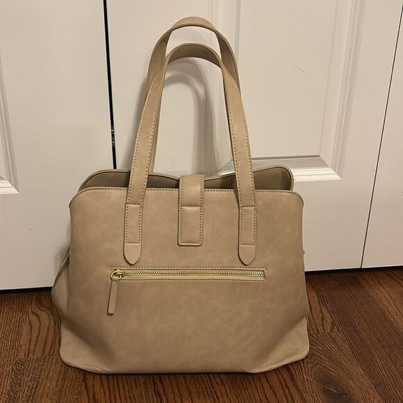 FAWN Design Satchel Diaper Bag Large NWOT Taupe Mandi Nelson - Picture 2 of 5